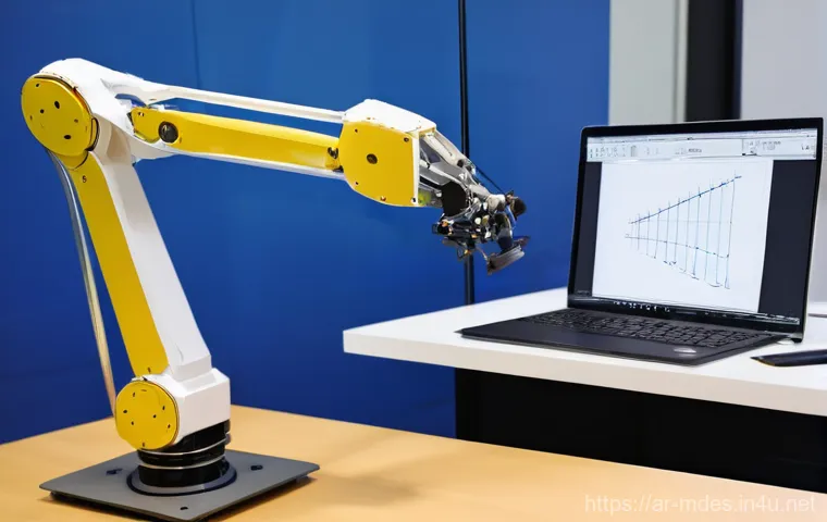 기계설계 기업별 채용 프로세스 - **Prompt 1: Aspiring Engineer's Digital Portfolio Presentation**
    "A young, confident male Arab m...