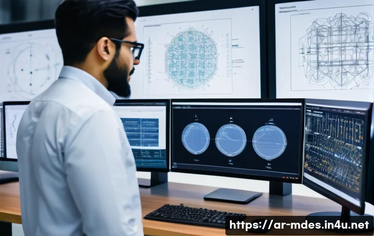 기계설계와 데이터 분석의 융합 - A modern engineering workspace featuring a diverse team of Middle Eastern mechanical engineers and d...