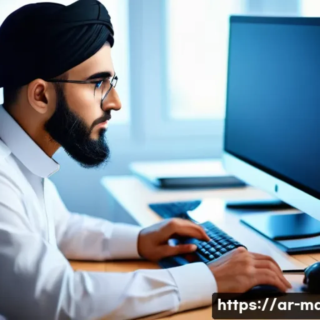 기계설계 이직 성공 사례 공유 - A modern mechanical design engineer working in a bright office with Middle Eastern architectural ele...