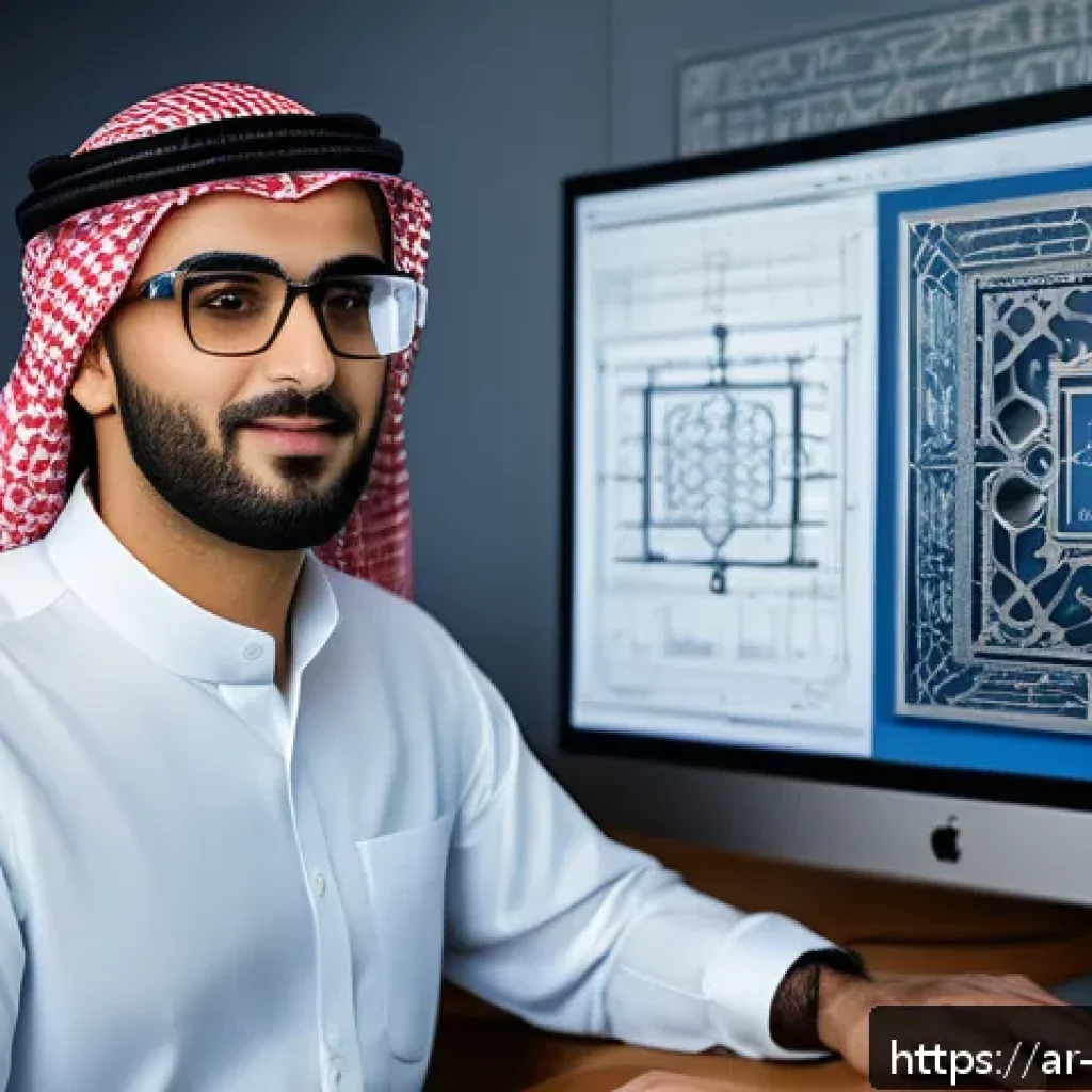 기계설계 자격증 취득 후 커리어 방향 - A professional Arab male mechanical design engineer working in a modern industrial office environmen...