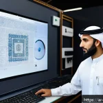 기계설계로 창업하기 - A modern industrial design studio in the Middle East, featuring Arab engineers collaborating on adva...